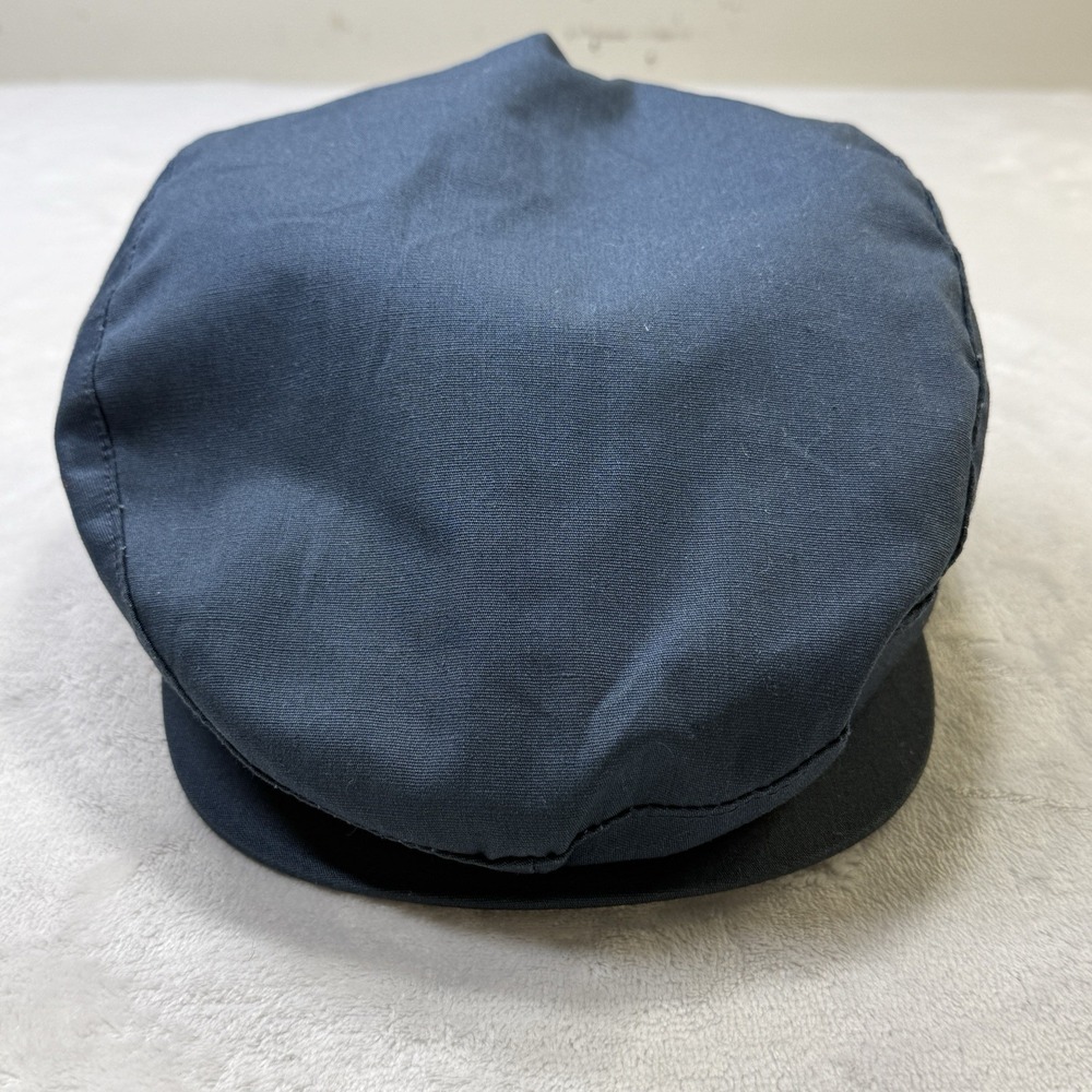 Vintage‎ Cabbie Newspaper Boy Cap Hat  Navy Blue Medium 7-7 1/8" Made in USA
